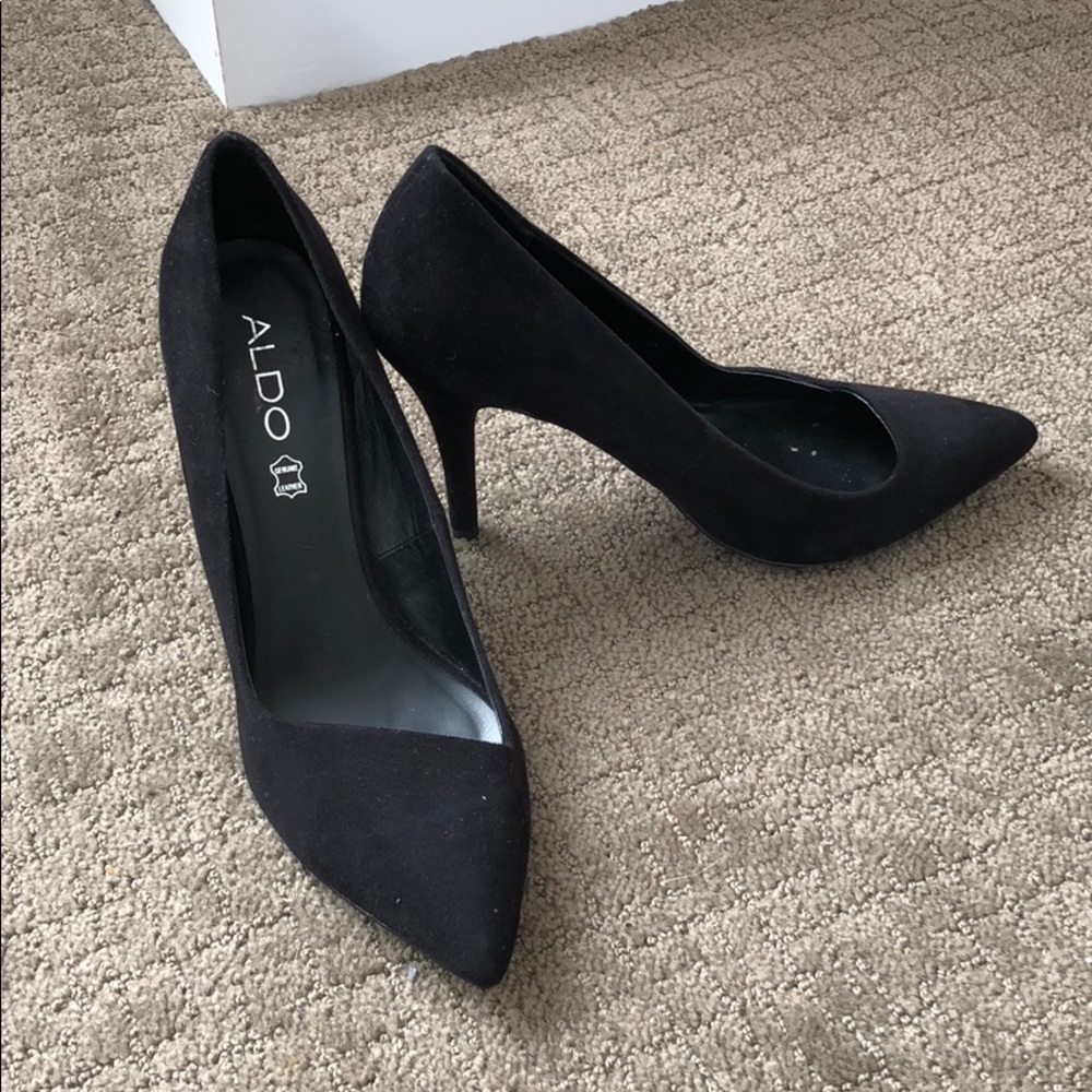 Black suede heels from ALDO